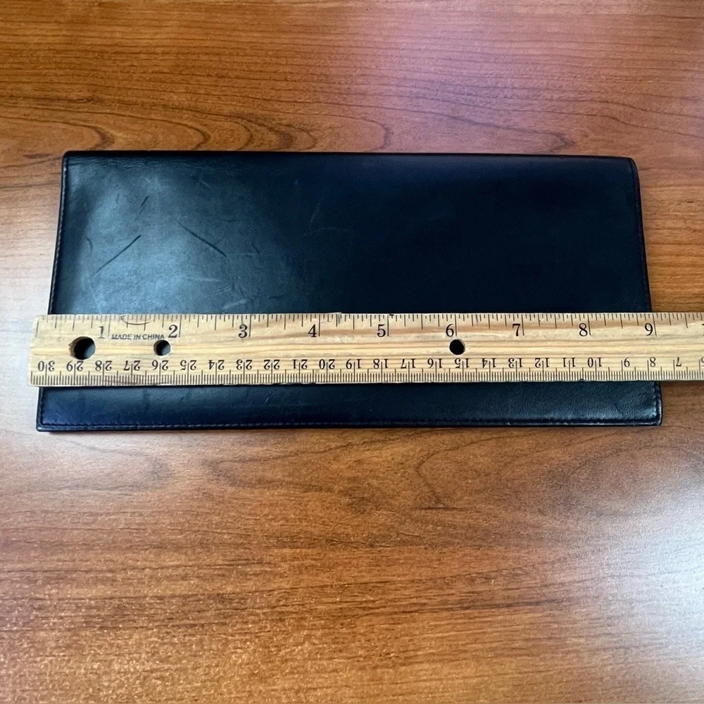 Mercendes Benz Black Leather Document Holder Several Slots and Compartments
